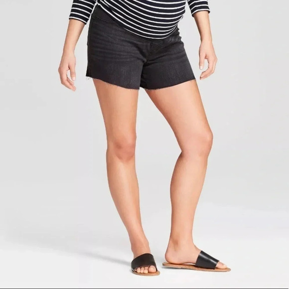 Isabel Maternity MIDI Shorts Black 8 waist 29 NWT - Picture 1 of 12